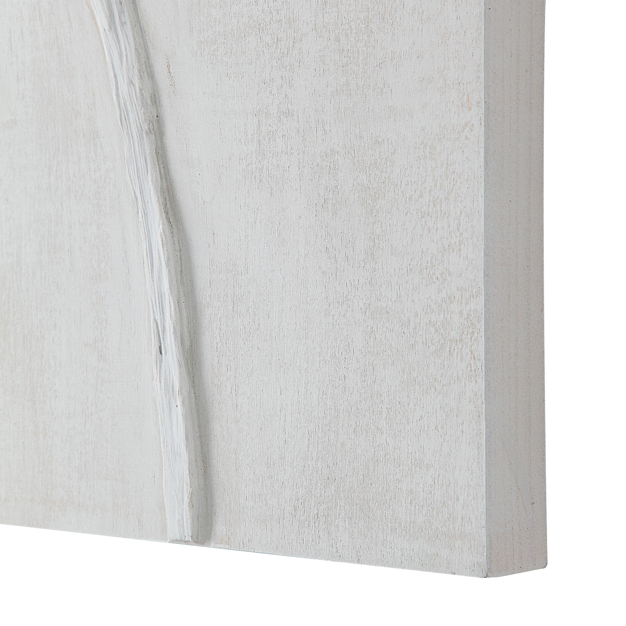 Cellier, textured white wall art featuring a subtle wood grain pattern and a raised design element.