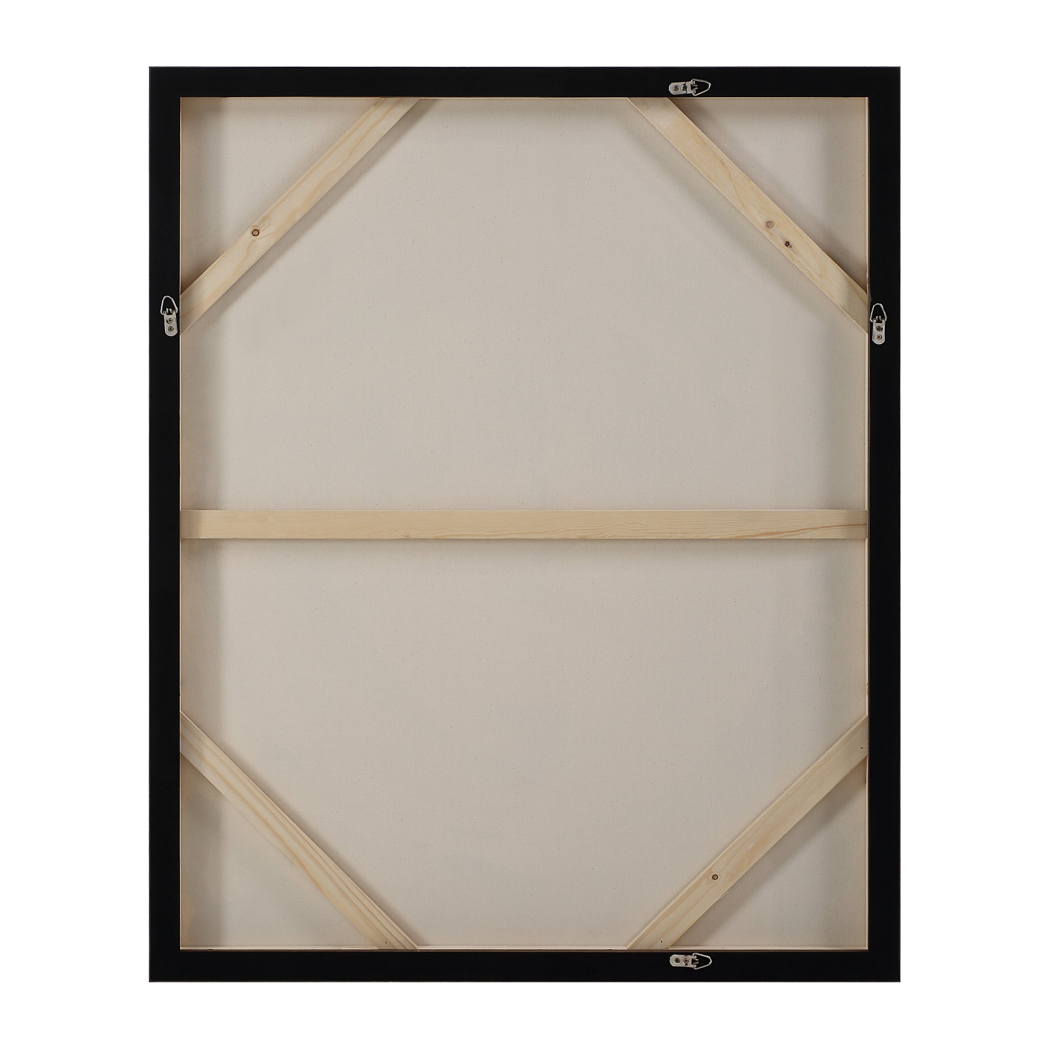 Back view of Ceiba canvas art, showing wooden frame and support structure