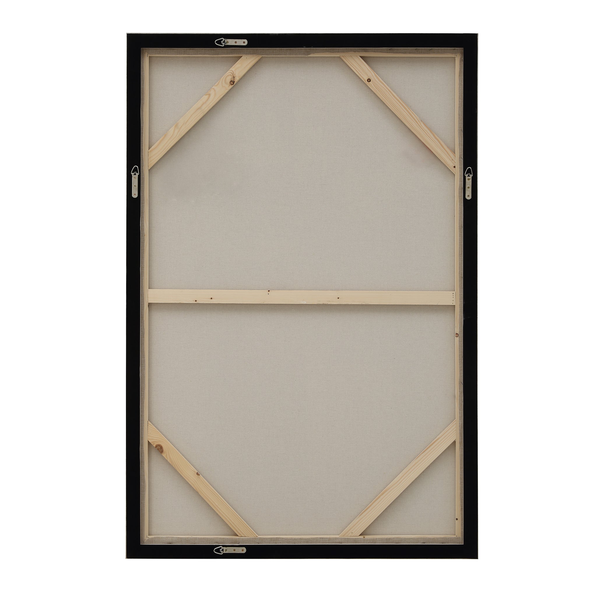Back view of Quatro canvas art showing wooden frame and support structure.