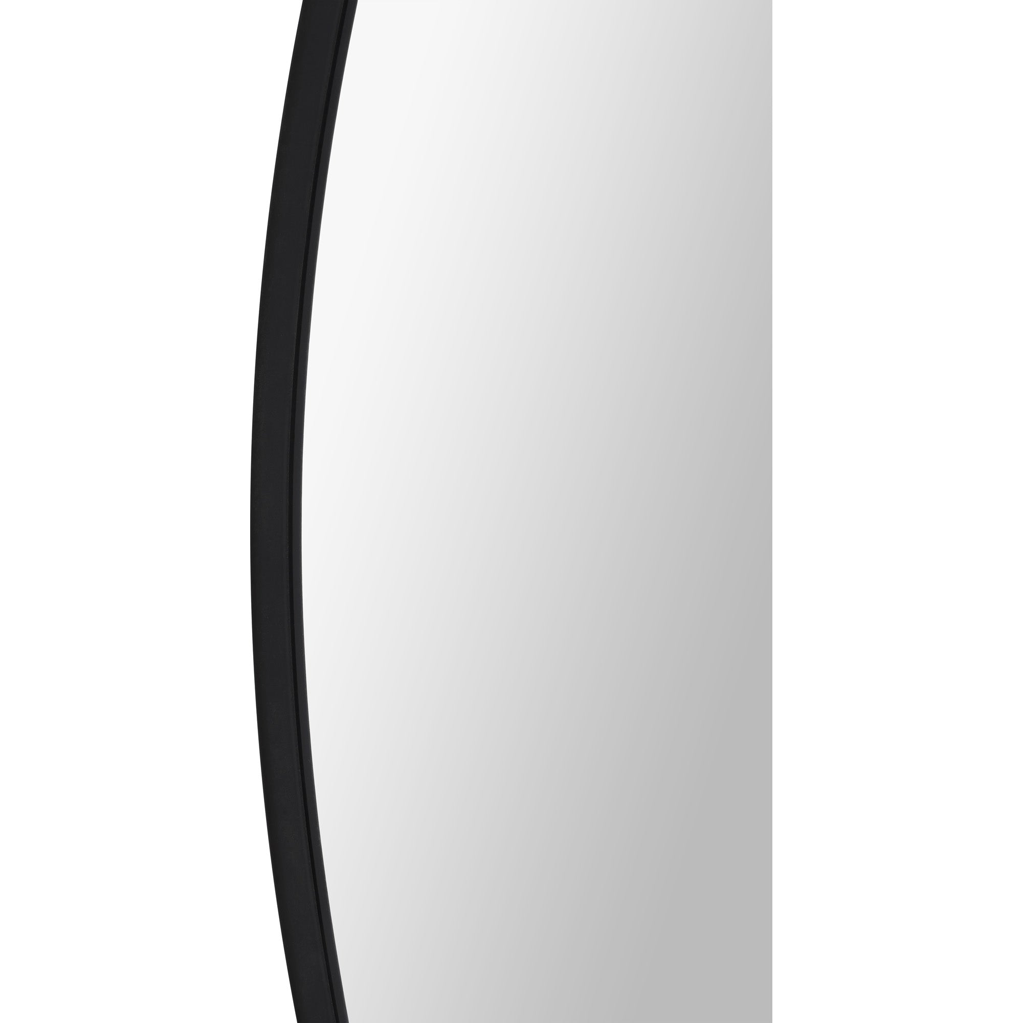 Posadas Wall Mirror, side view showcasing the elegant black frame around the reflective glass.