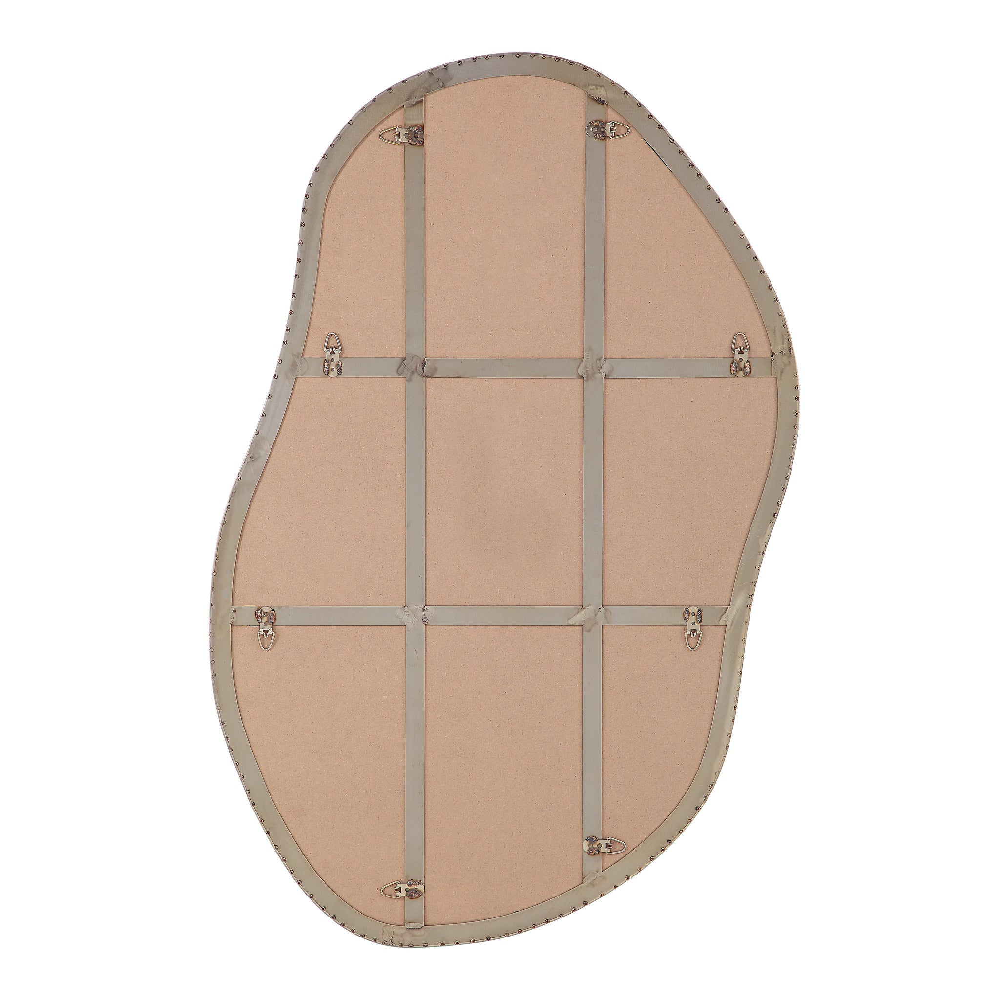 Back view of Noria Wall Mirror displaying the support structure and finish