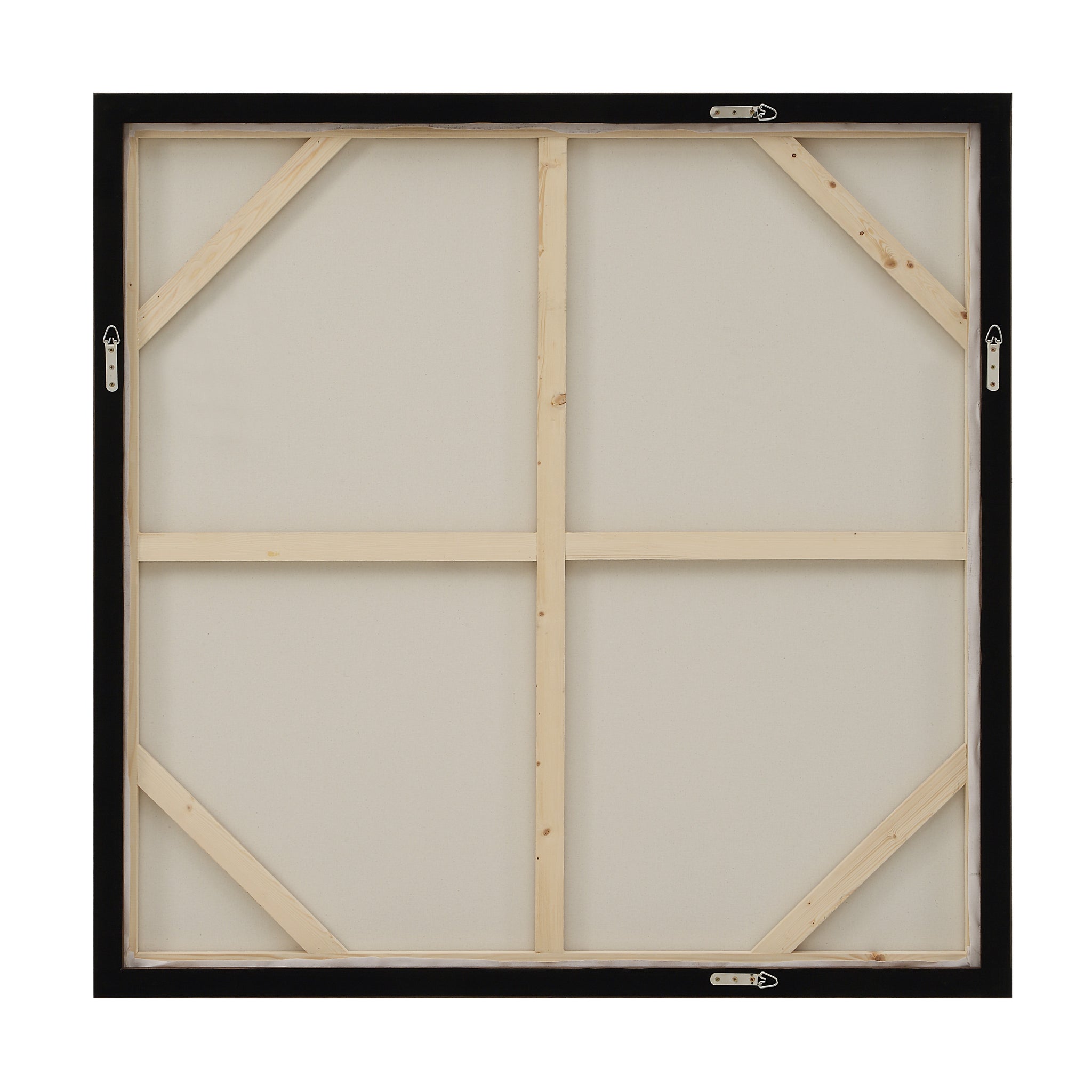 Back view of Valerio canvas art, displaying wooden frame and canvas support structure.
