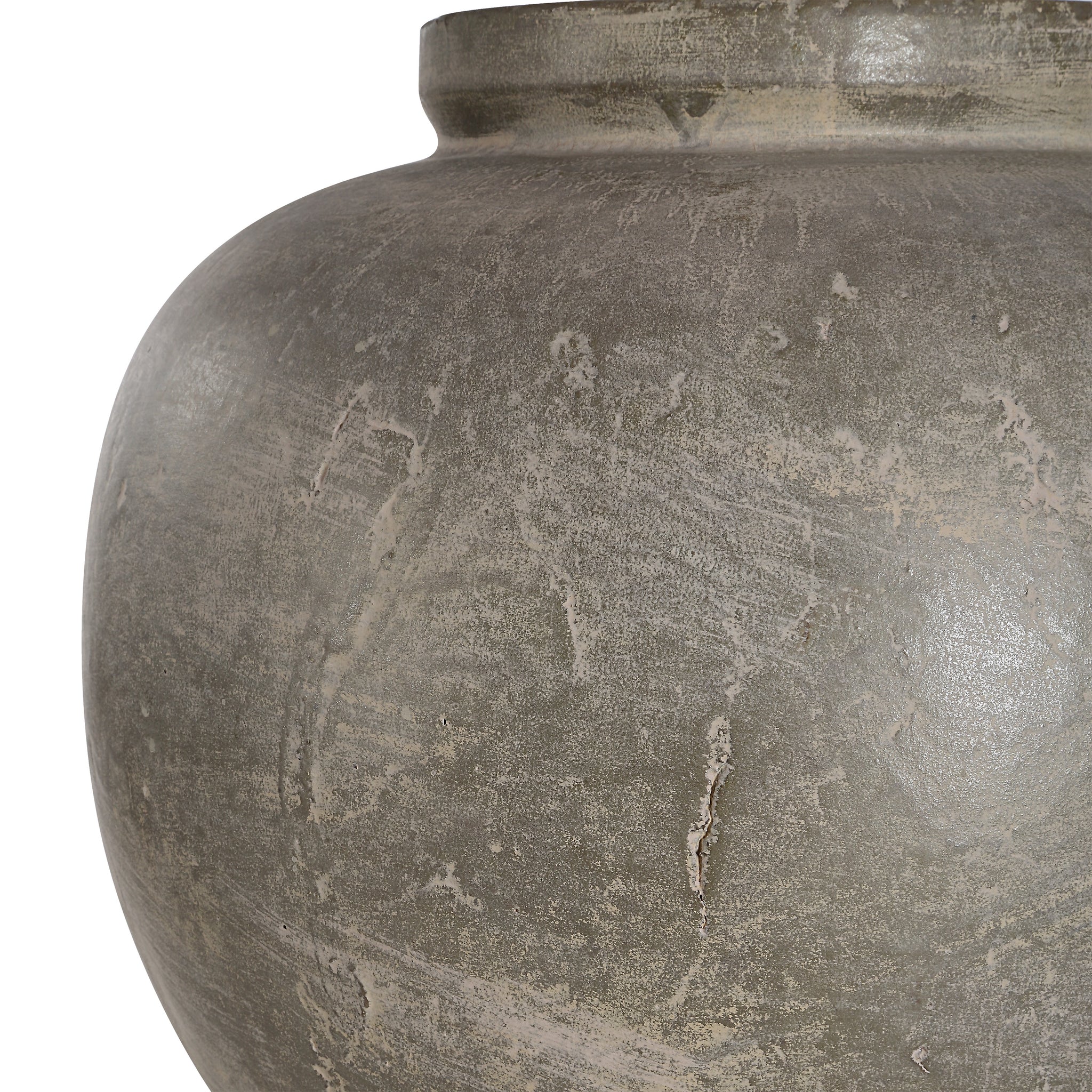 Close-up of Olivia Table Lamp's textured gray ceramic base