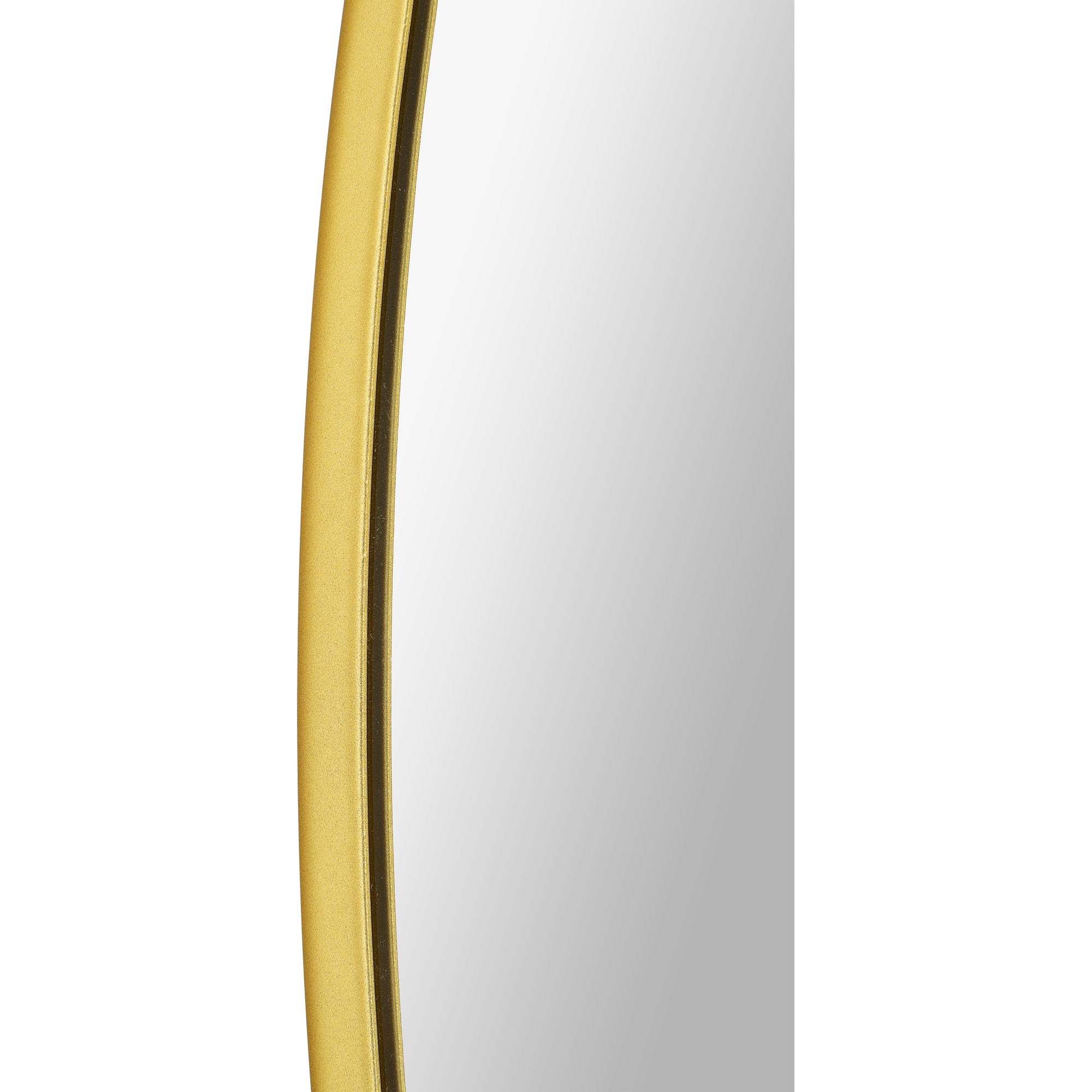 Fragoso Wall Mirror close-up of the gold frame, highlighting its smooth curves.
