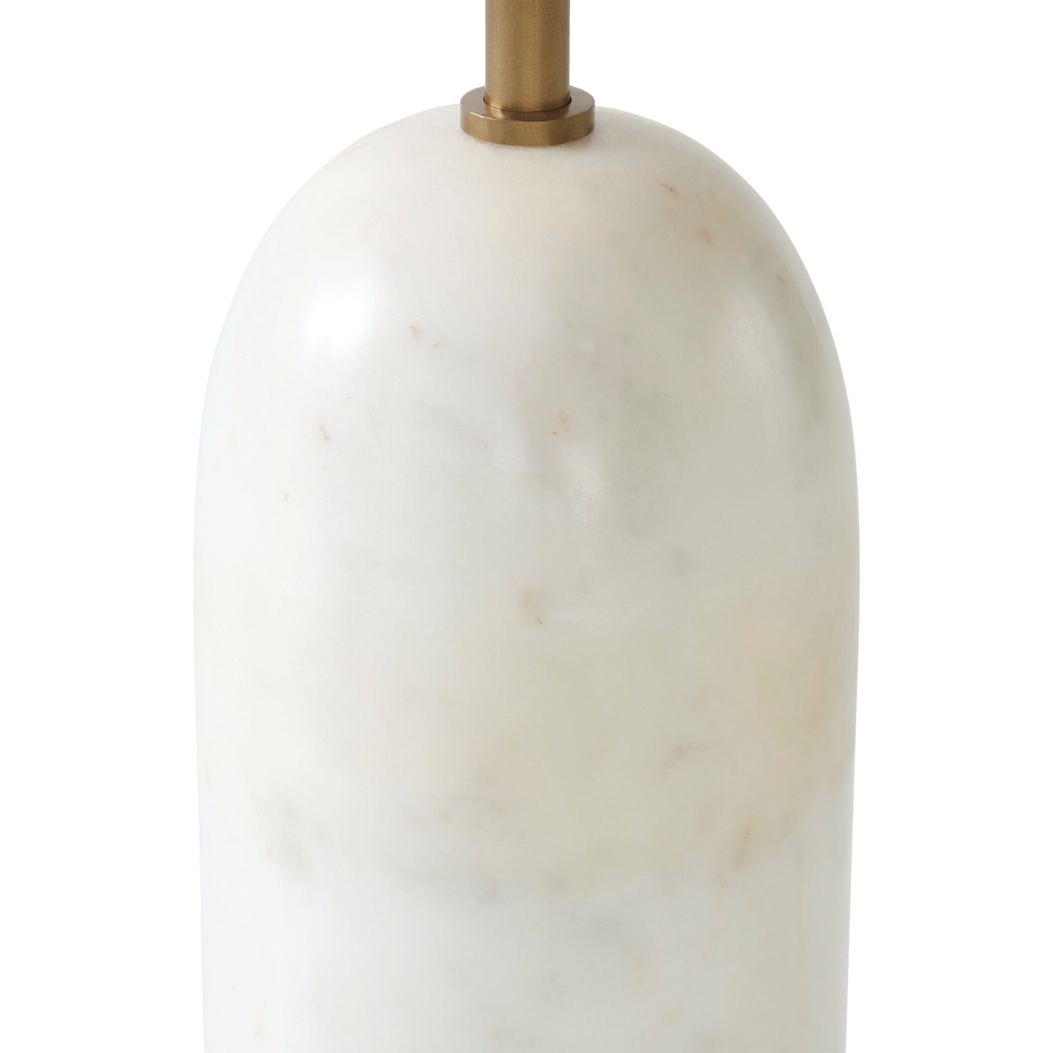 Close-up of Lozica Floor Lamp's marble base with subtle veining and gold metal detail.