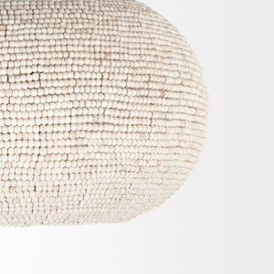 Theta White-Washed Beaded Chandelier shown from another angle.