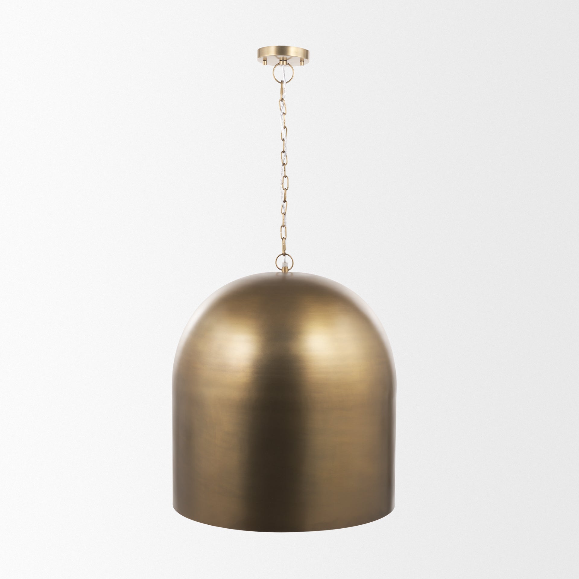 Sanne Antiqued Gold Metal w/ Silver Foil Large Pendant Light shown from another angle.