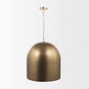 Sanne Antiqued Gold Metal w/ Silver Foil Large Pendant Light shown from another angle.