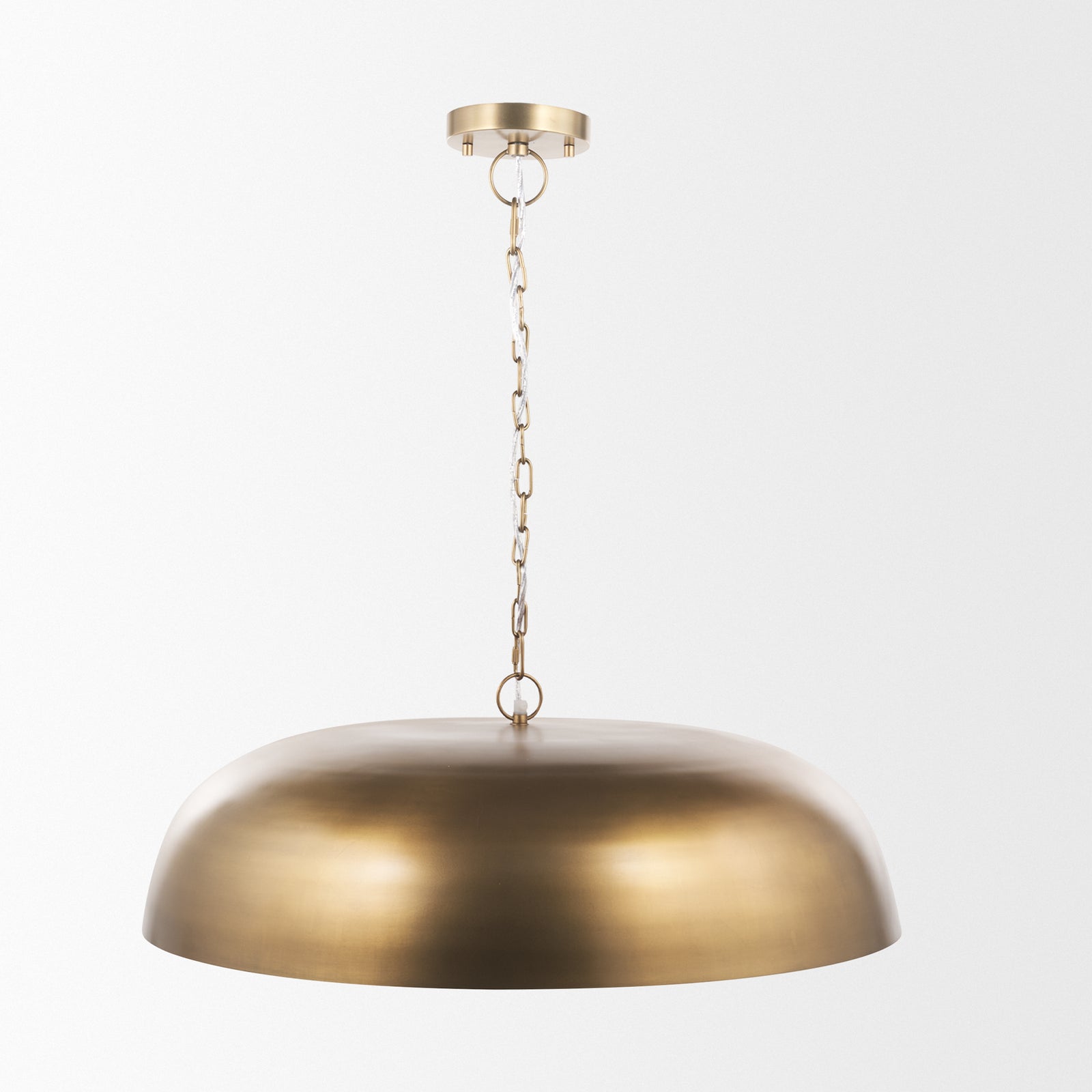 Sanne Antiqued Gold Metal w/ Silver Foil Wide Pendant Light — a Mercana pendant light at Laurie Yapp Home.