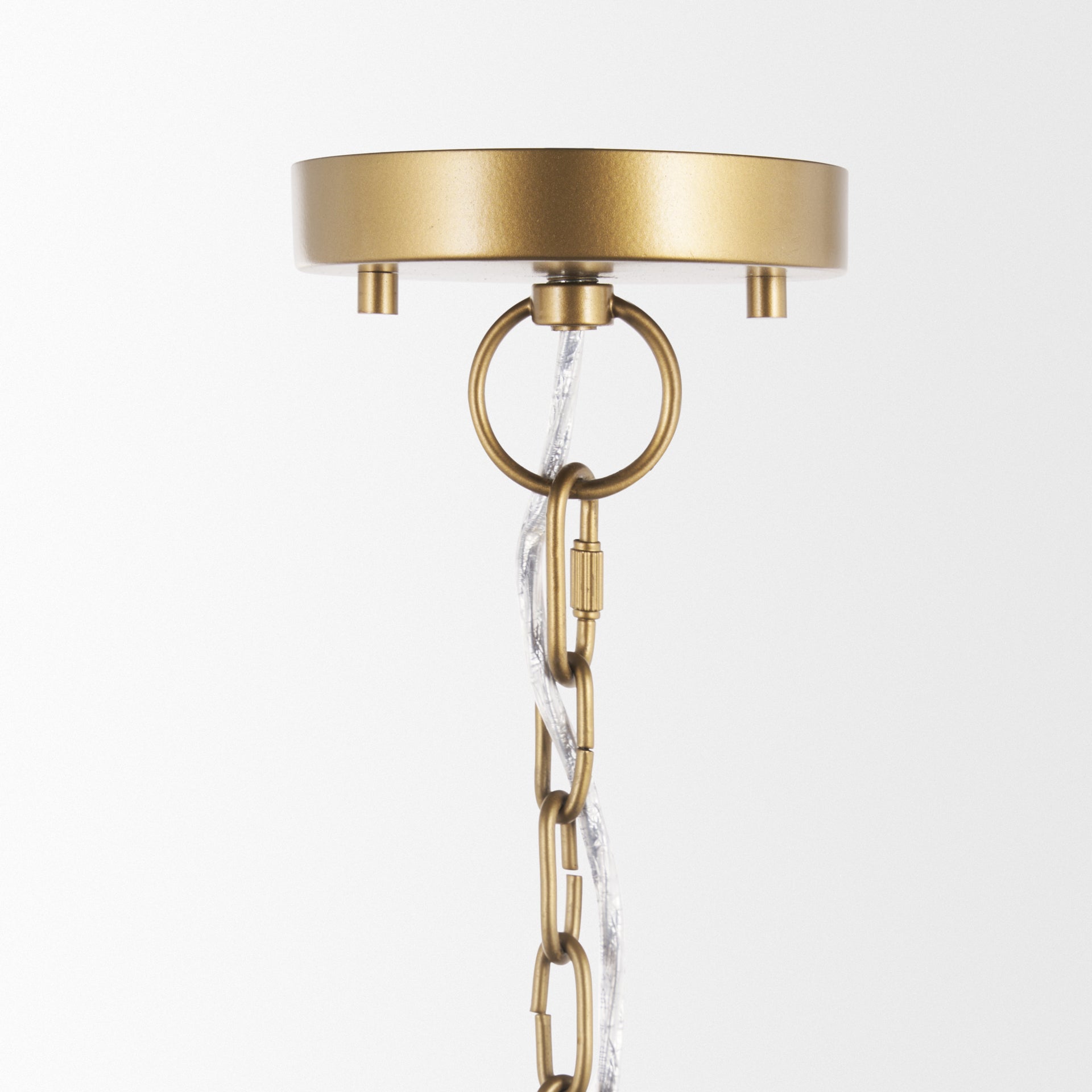Sanne Antiqued Gold Metal w/ Silver Foil Wide Pendant Light shown from a different angle to reveal its silhouette.