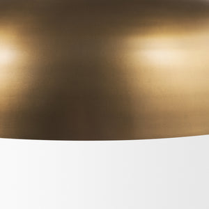 Sanne Antiqued Gold Metal w/ Silver Foil Wide Pendant Light shown from another angle.
