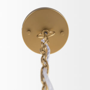 Tosha 1-Light Cotton Rope Bell Pendant viewed from the side.