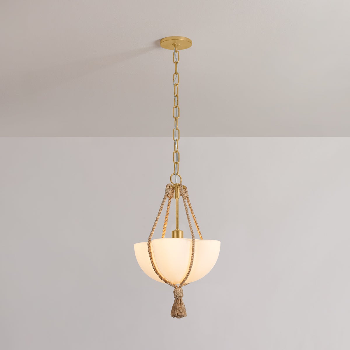 Amberley Pendant 12" shown from a second angle to highlight the shade shape and metal detail.