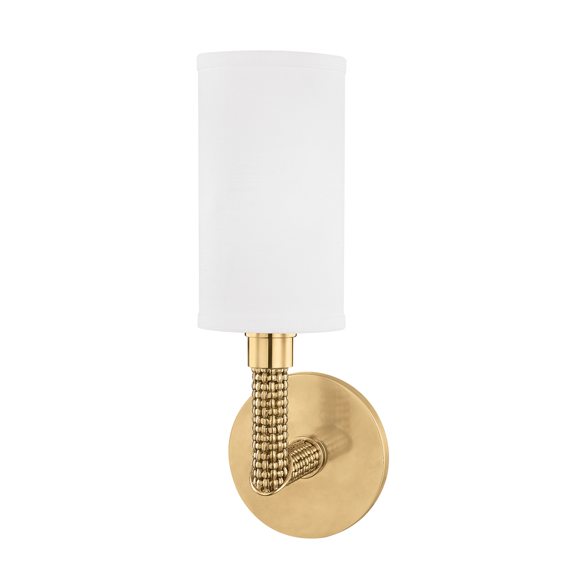 Dubois Wall Sconce 4.5" in aged brass — a Hudson Valley wall sconce for bathrooms, hallways, and living rooms at Laurie Yapp Home.