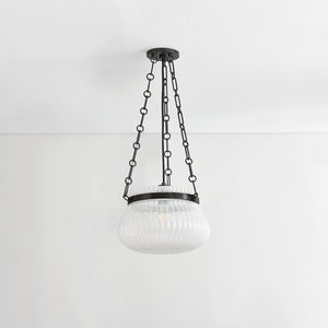 Close-up of the Granby Pendant 13" in bronze showing the shade shape and metal detail.