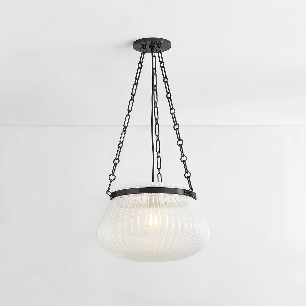 Close-up of the Granby Pendant 17" in bronze showing the shade shape and metal detail.