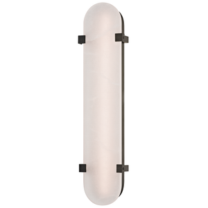 Skylar Wall Sconce 5.75" x 24.75" in bronze shown from a second angle to highlight the arm curve and shade silhouette.