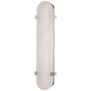 Skylar Wall Sconce 5.75" x 24.75" in polished nickel shown from the front to reveal the arm curve and shade silhouette.