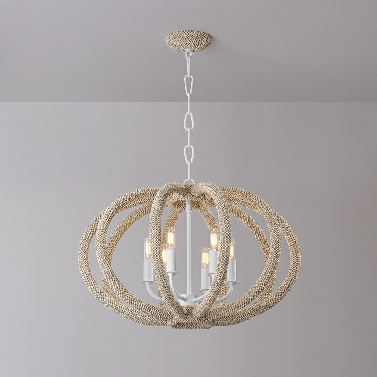 Lewiston Chandelier 24.5" shown from a second angle to highlight the frame, arms, and shade detail.