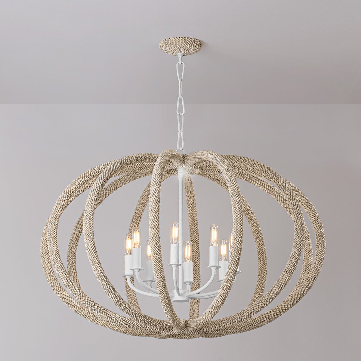 Lewiston Chandelier 34" shown from a second angle to highlight the frame, arms, and shade detail.