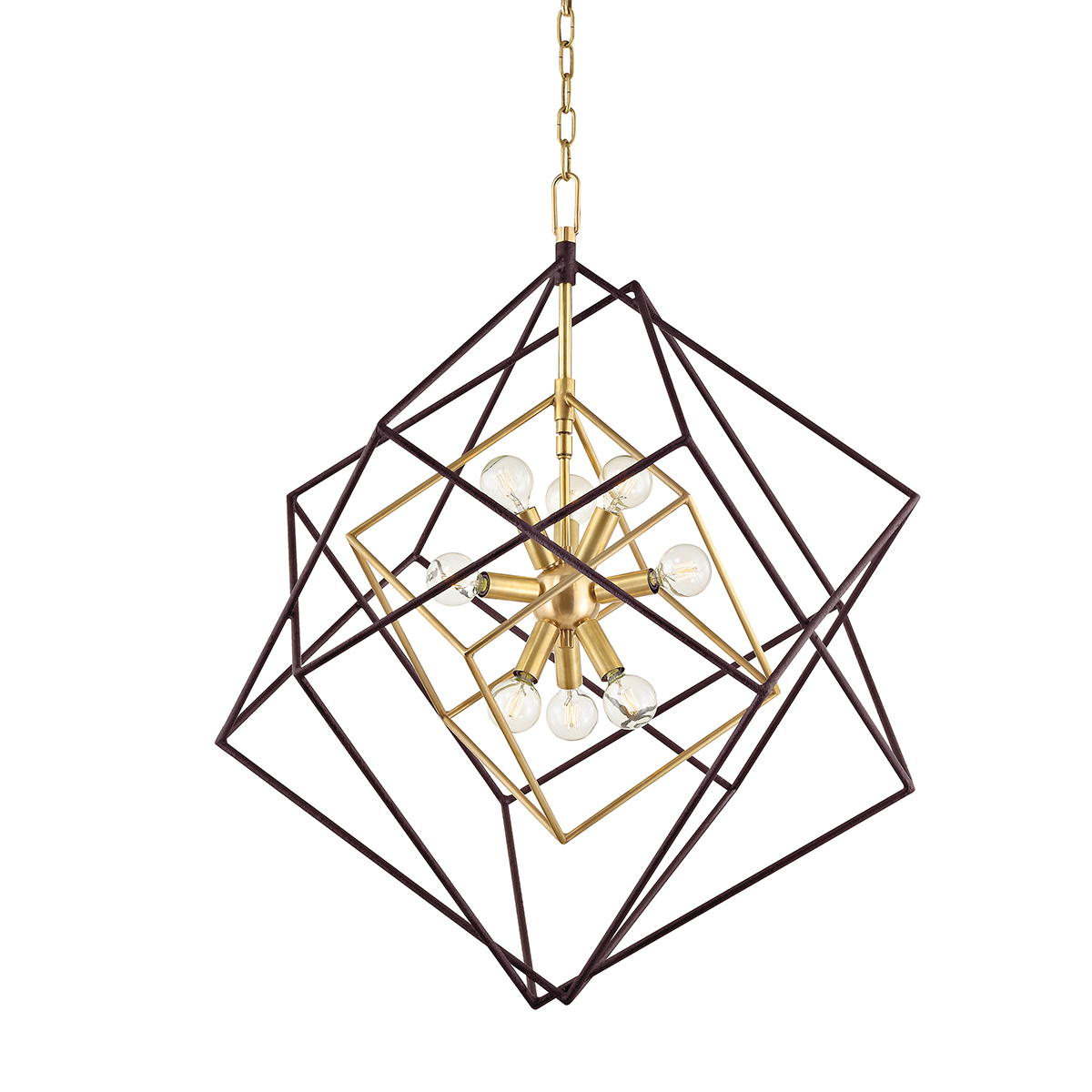 Roundout Chandelier 26" in aged brass — a Hudson Valley chandelier for dining rooms, entries, and living rooms at Laurie Yapp Home.