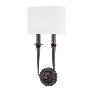 Lourdes Wall Sconce 9.5" in bronze shown from a second angle to highlight the arm curve and shade silhouette.