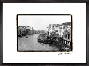 Waterways Of Venice XIII wall art featuring a black and white photo of a Venetian canal.