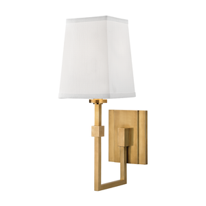 Fletcher Wall Sconce 5.25" in aged brass — a Hudson Valley wall sconce for bathrooms, hallways, and living rooms at Laurie Yapp Home.