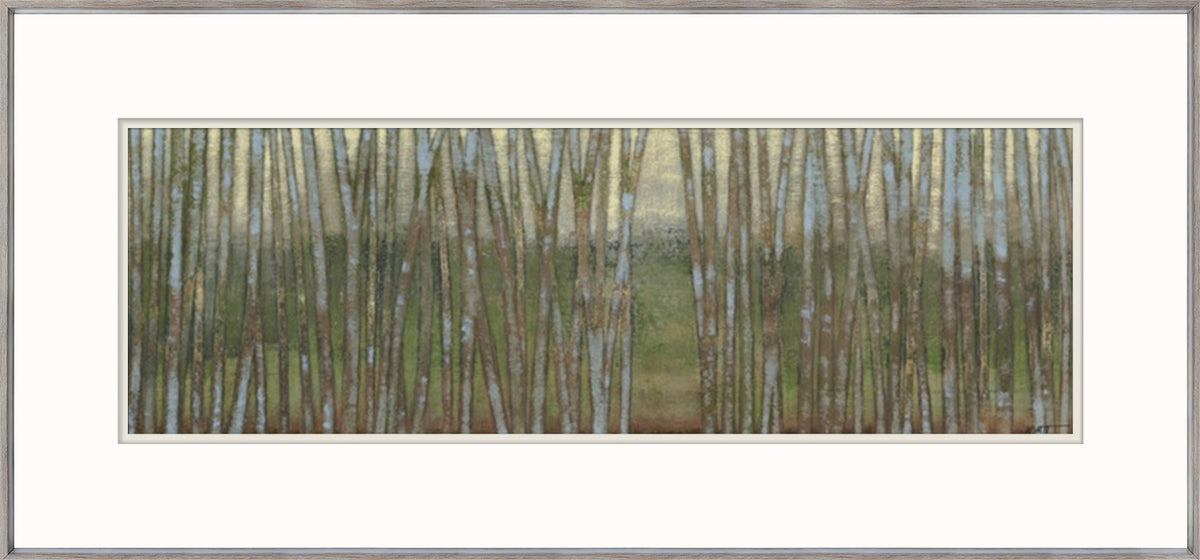 Blue Birch Forest II wall art featuring tall birch trees in soft colors