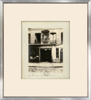 Rue De Paris – Vieille Maison wall art featuring a vintage black and white photograph of a Parisian building.