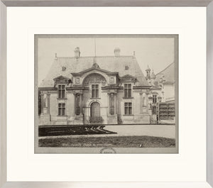 Chateau – Chantilly Facade wall art featuring a historic building in sepia tones.