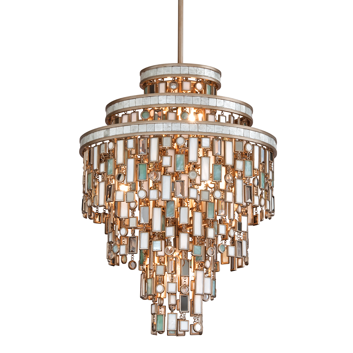 Dolcetti Chandelier 18" — a Corbett chandelier for dining rooms, entries, and living rooms at Laurie Yapp Home.