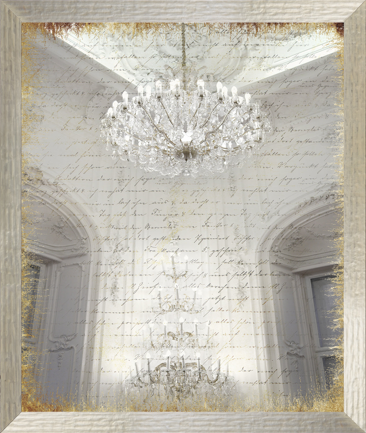 Scripted Chandelier framed art print