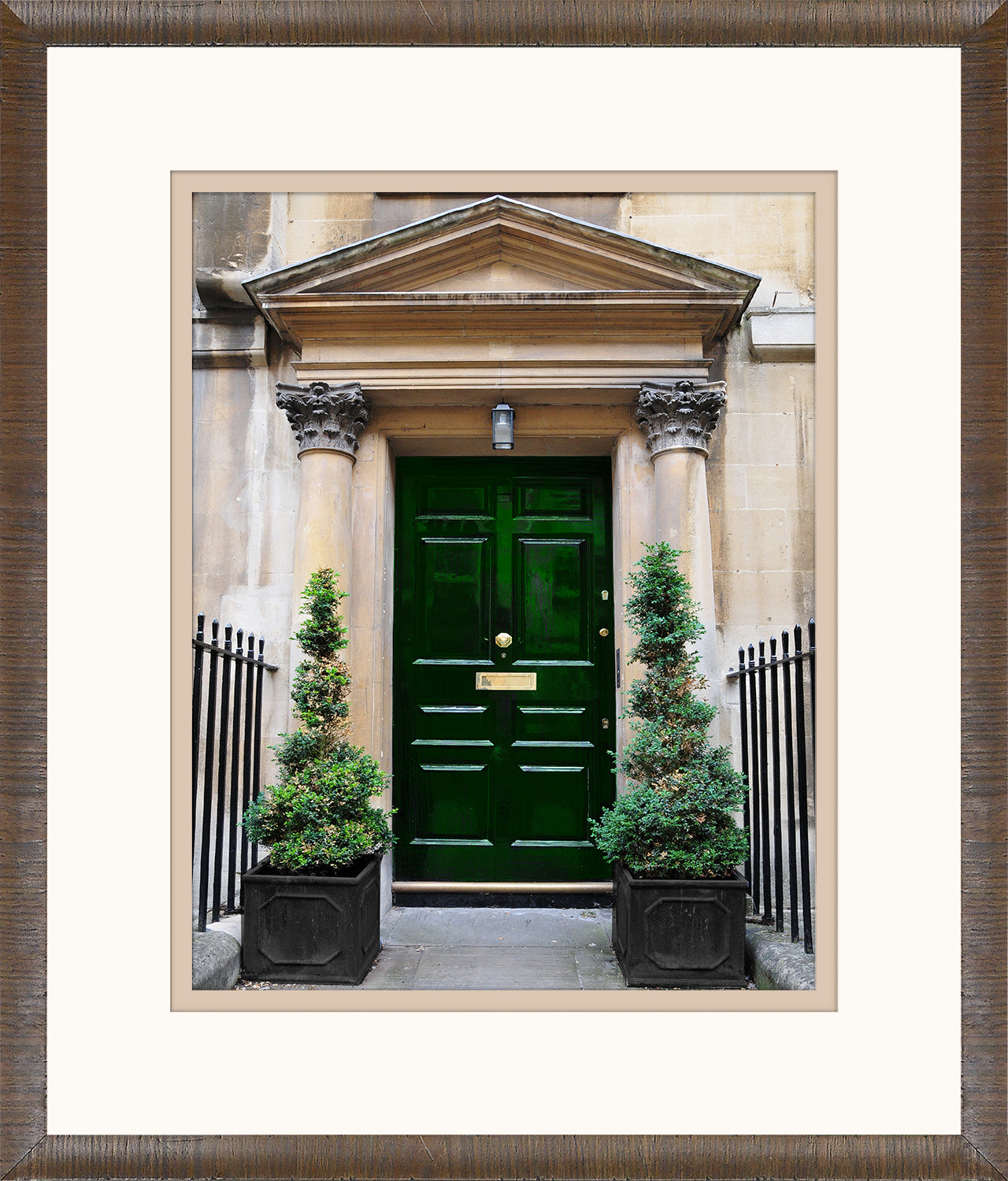 Green Georgian Door Series III — architecture and travel fine art print in cool tones at Laurie Yapp Home