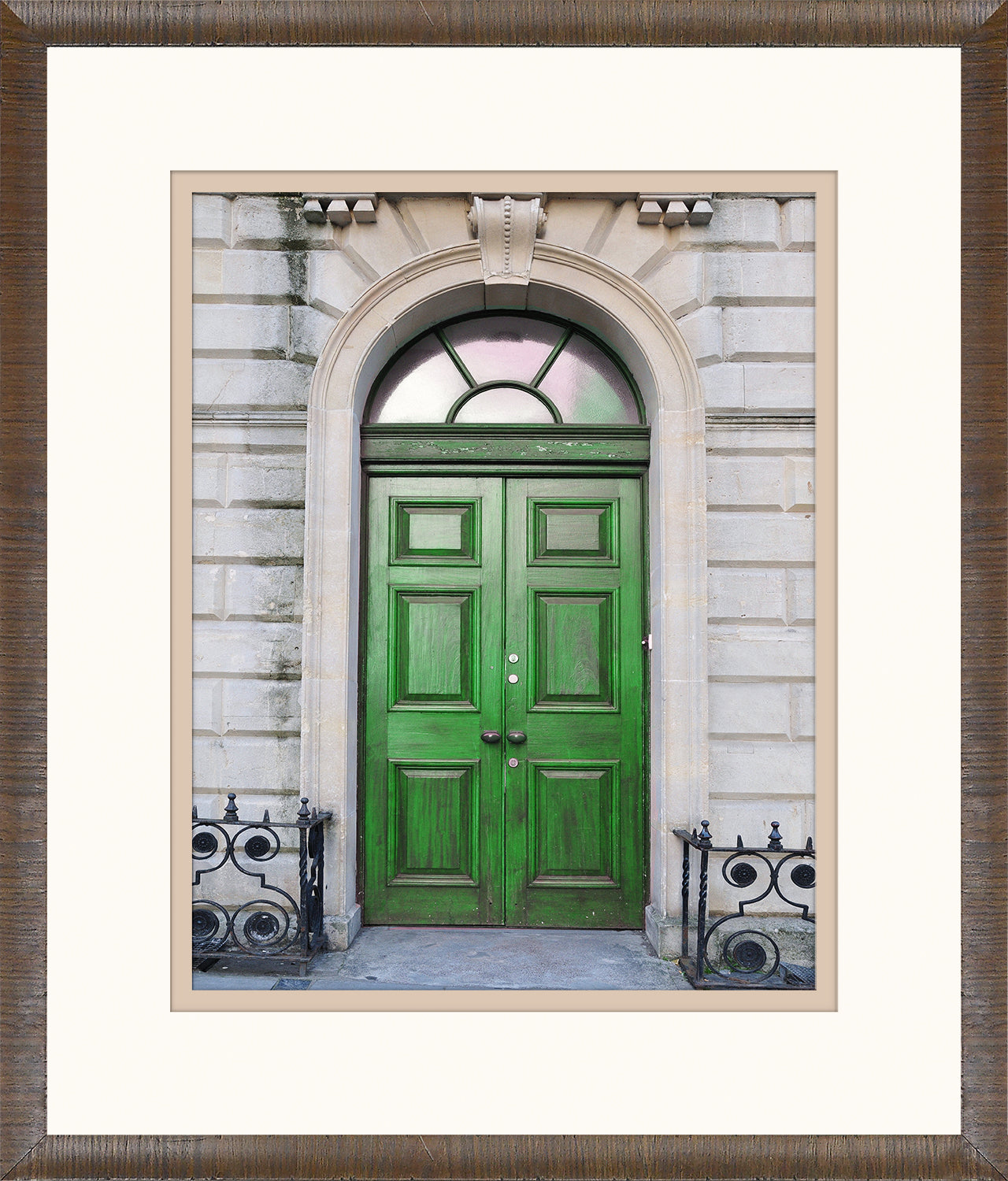 Green Georgian Door Series IV — architecture and travel fine art print in cool tones at Laurie Yapp Home