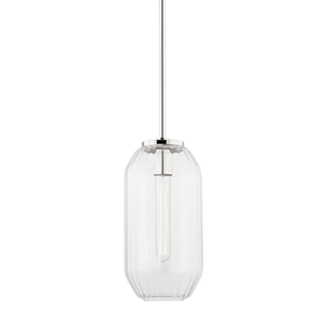 Bennett Pendant 7.5" in polished nickel shown from a second angle to highlight the shade shape and metal detail.
