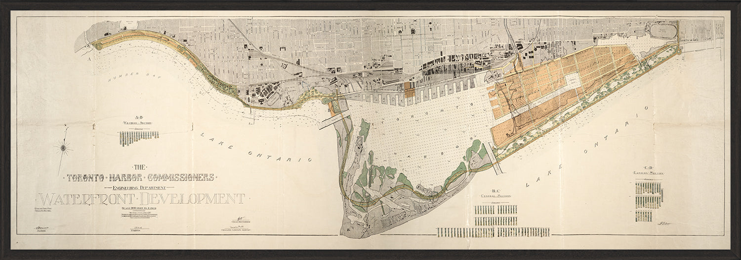 Map – Toronto Waterfront- 1912 wall art