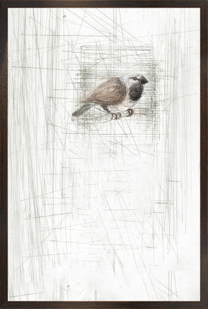 Captured Etching I wall art featuring a bird illustration with soft colors and textured background.