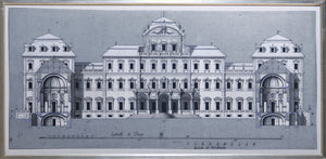 Chateau De La Venaria Reale – 1699 wall art, detailed architectural drawing in black and white.