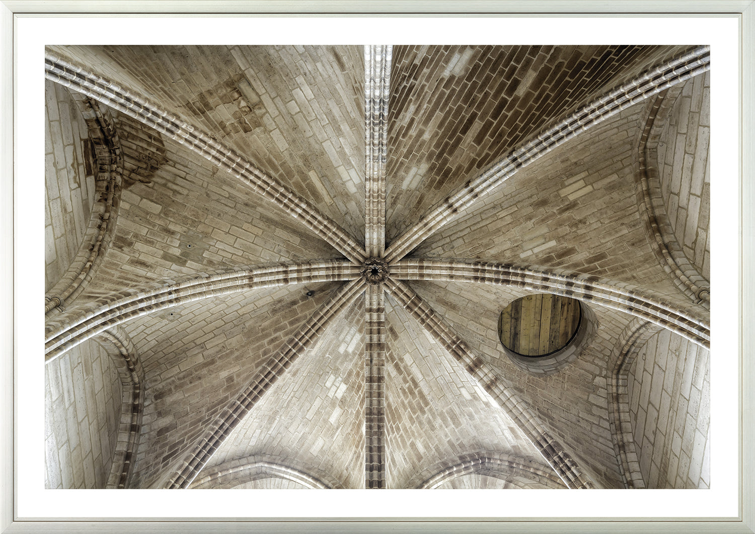 Construct – Vault wall art featuring a detailed view of a stone vaulted ceiling.