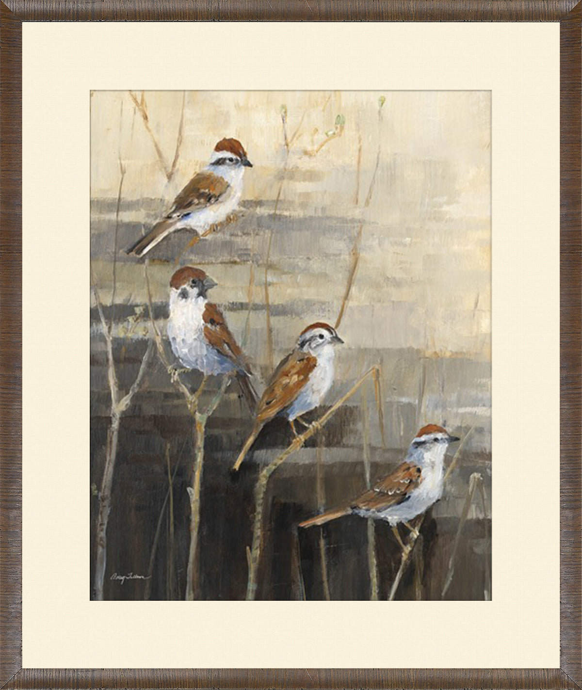 Evening Sanctuary Chickadee Pair Bundle — nature and landscape fine art print in neutral tones at Laurie Yapp Home