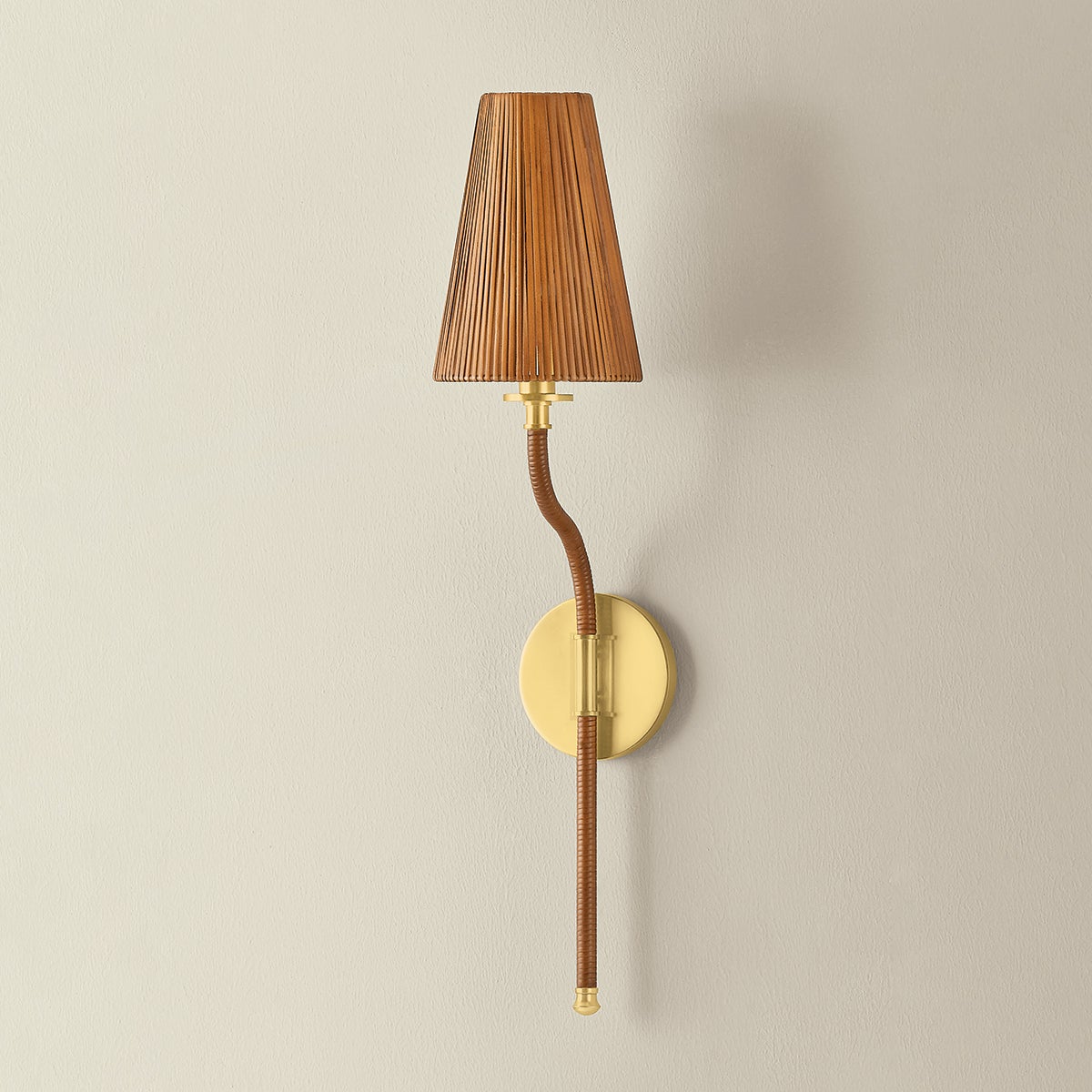 Atwood Wall Sconce in aged brass — a Hudson Valley wall sconce for bathrooms, hallways, and living rooms at Laurie Yapp Home.