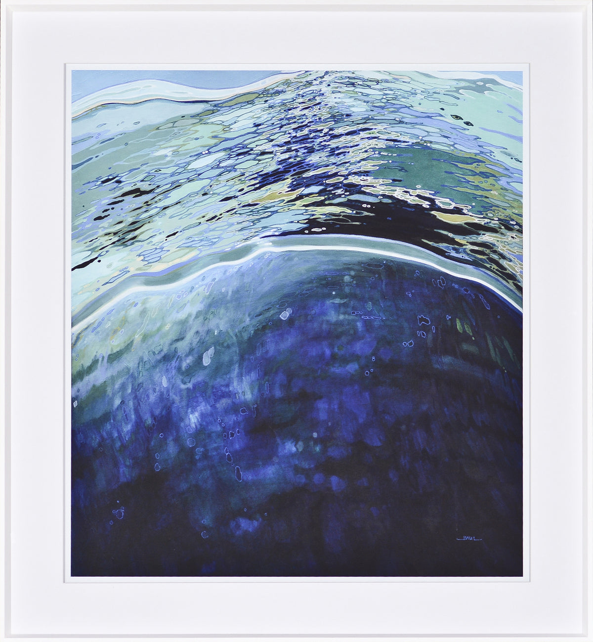 Deep Ocean, Vast Sea wall art featuring abstract ocean waves in blue and green hues