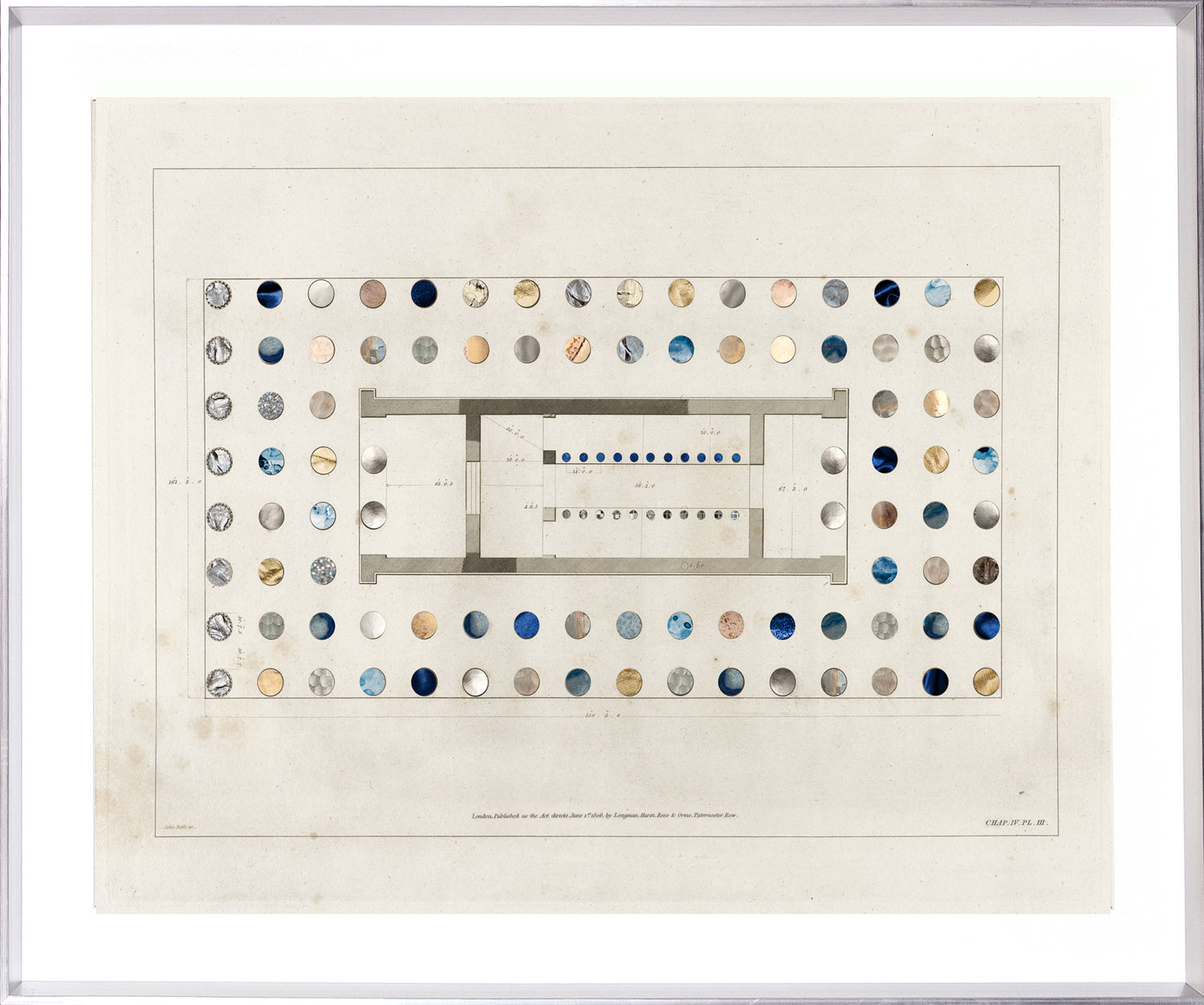 Magna Graecia wall art featuring a detailed illustration with colorful circular patterns.
