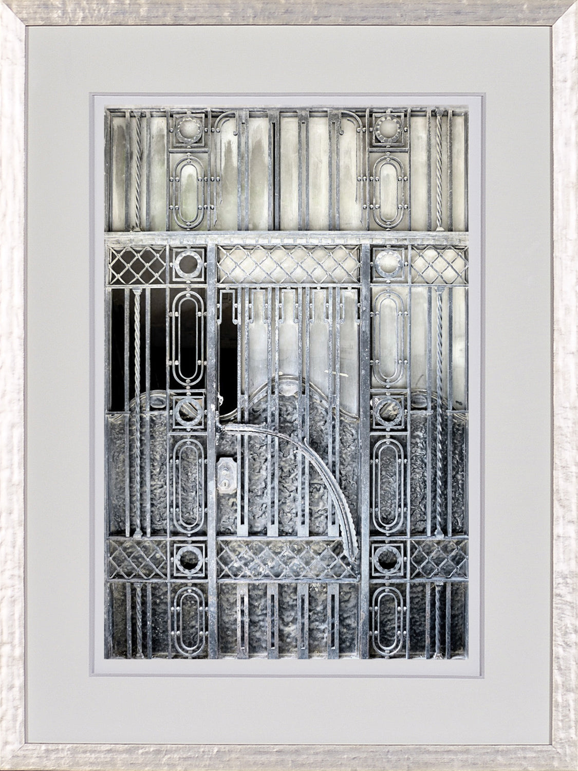 Timeworn Details X wall art featuring intricate silver metalwork design with a vintage aesthetic.