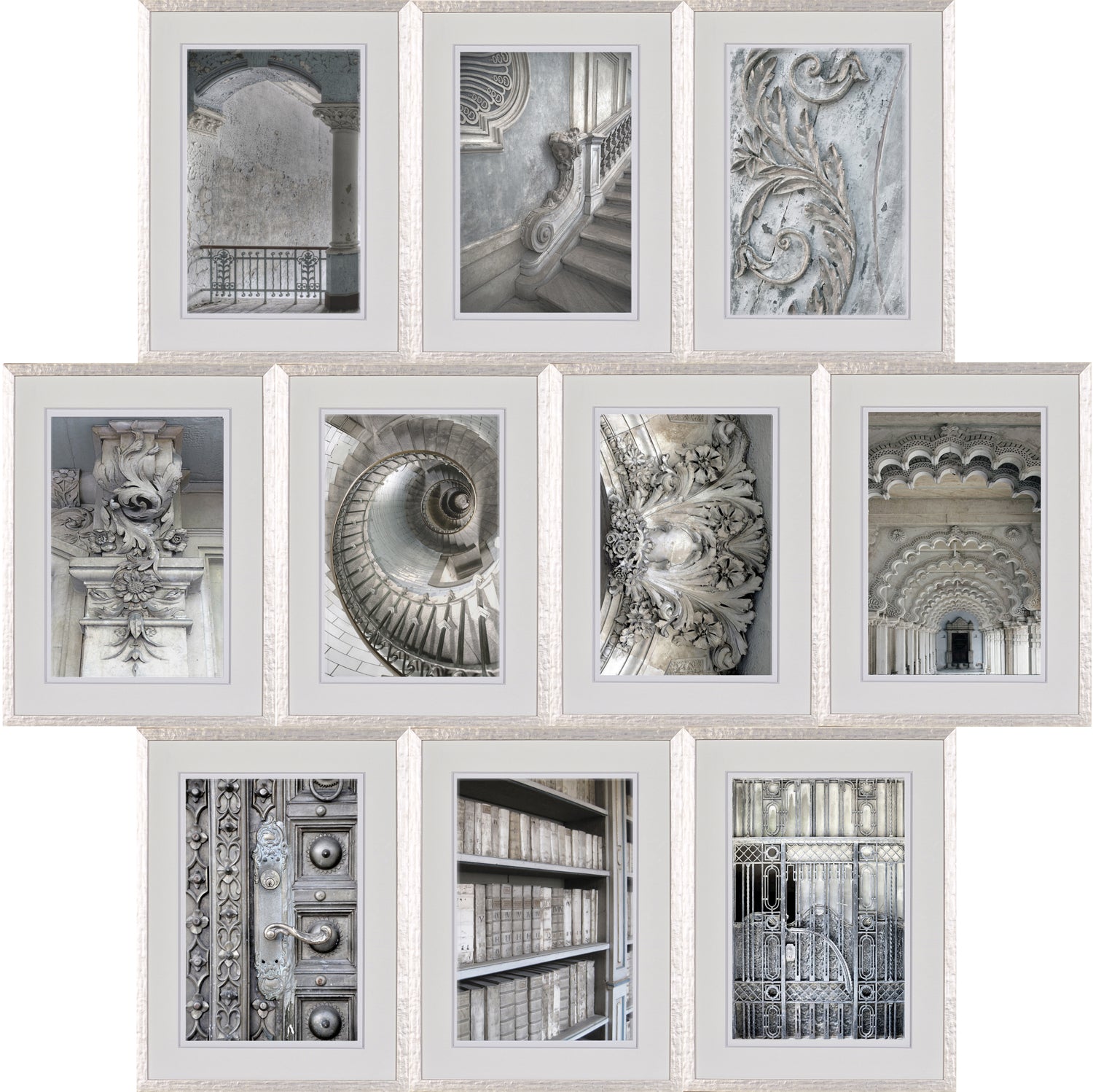 Timeworn Details S/10 wall art featuring intricate architectural designs in gray tones