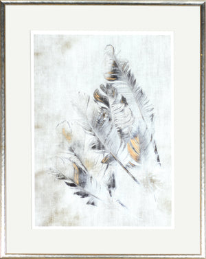 Copper Touched Feathers I — nature and landscape fine art print in neutral tones at Laurie Yapp Home