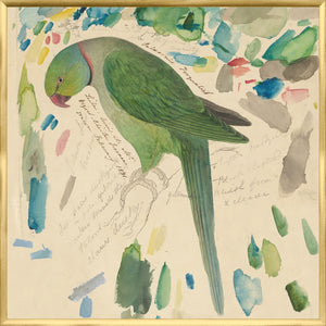 Lear – Green Parrot — nature and landscape fine art print in cool tones at Laurie Yapp Home