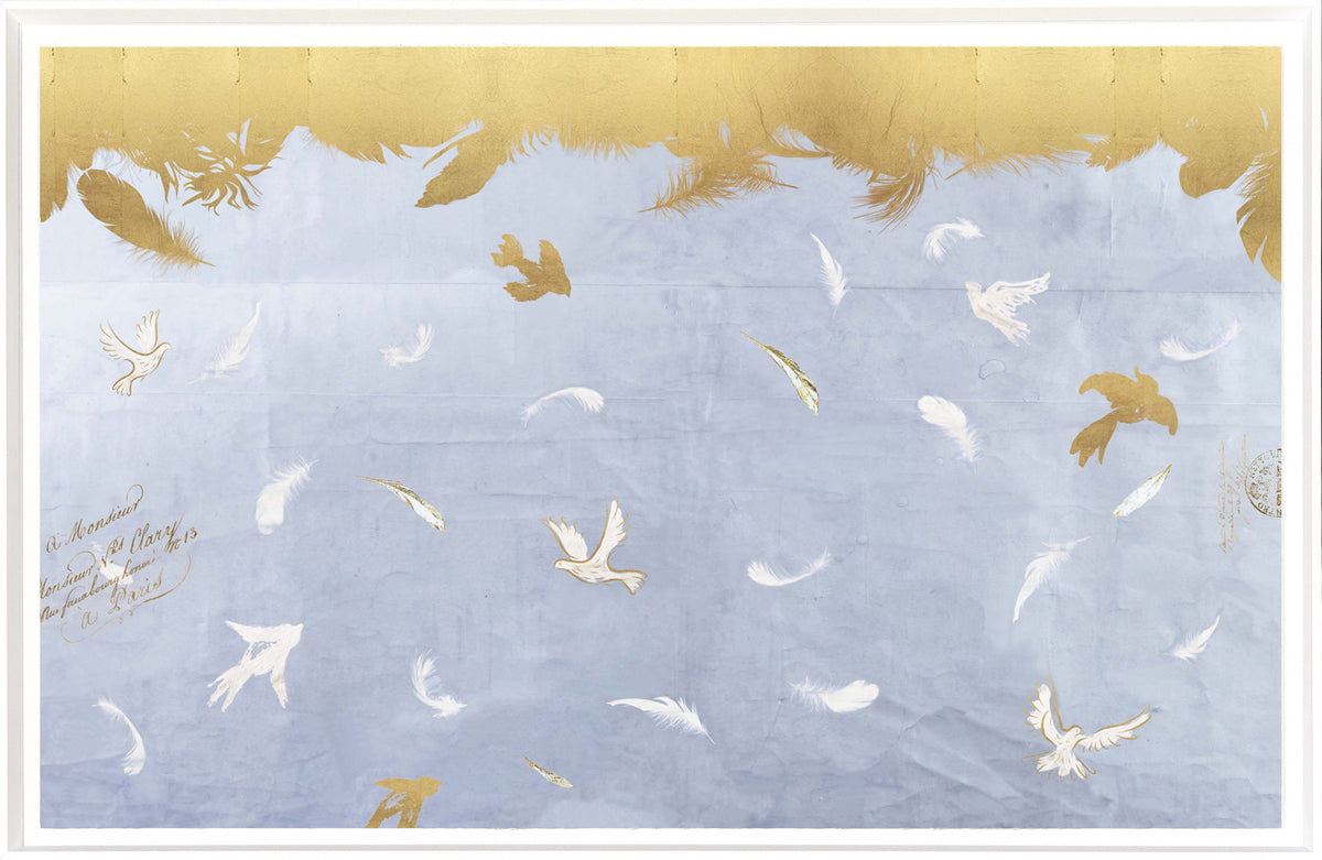 Feathered Freefall — nature and landscape fine art print in neutral tones at Laurie Yapp Home