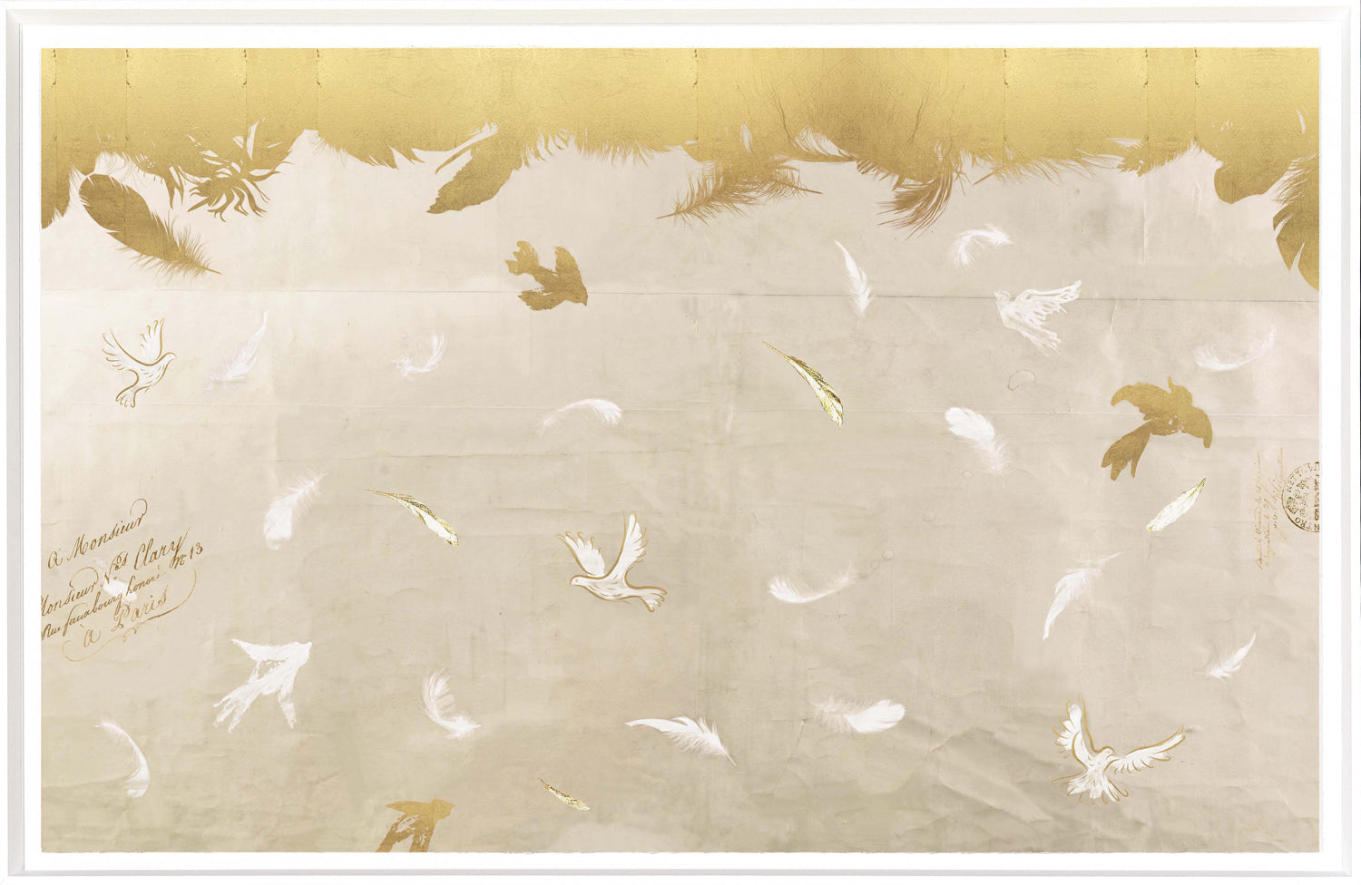 Feathered Freefall — nature and landscape fine art print shown from another angle